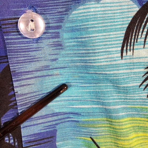 Vintage Royal Creations Shirt Mens Large Hawaiian Aloha Sunset‎ Palm Tree Surf - Picture 4 of 10